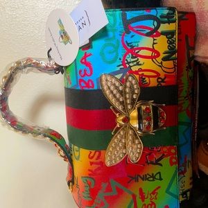 The beautiful butterfly bag and wallet combo multicolor
